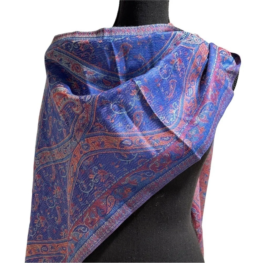 Elegant Shawl in Royal Blue - Versatile Wrap, Stole, Scarf, Veil in Soft Rayon